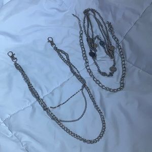 Silver Edgy Necklace and Belt Chain